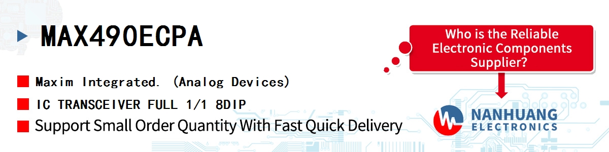 MAX490ECPA+ Maxim IC TRANSCEIVER FULL 1/1 8DIP