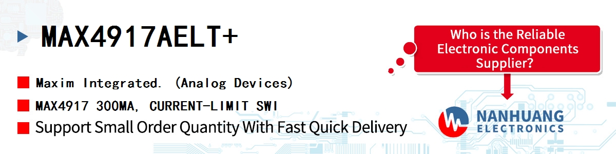 MAX4917AELT+ Maxim MAX4917 300MA, CURRENT-LIMIT SWI