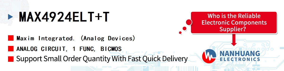 MAX4924ELT+T Maxim ANALOG CIRCUIT, 1 FUNC, BICMOS