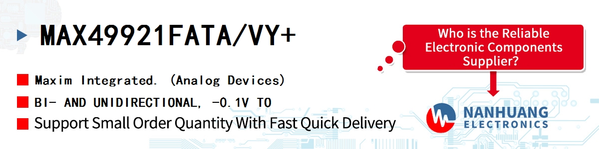 MAX49921FATA/VY+ Maxim BI- AND UNIDIRECTIONAL, -0.1V TO