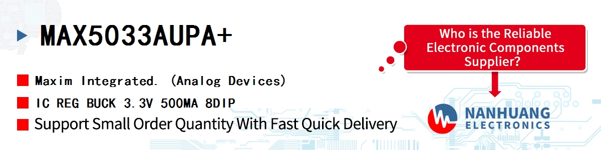 MAX5033AUPA+ Maxim IC REG BUCK 3.3V 500MA 8DIP