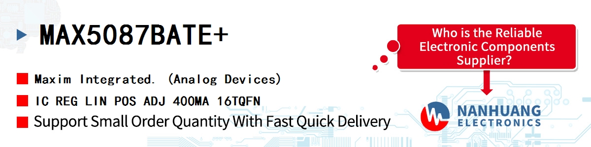 MAX5087BATE+ Maxim IC REG LIN POS ADJ 400MA 16TQFN