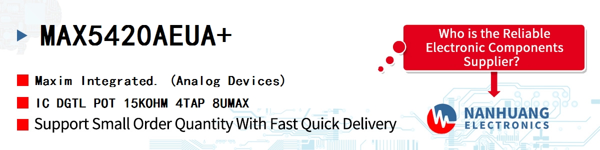 MAX5420AEUA+ Maxim IC DGTL POT 15KOHM 4TAP 8UMAX