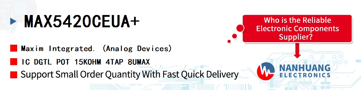 MAX5420CEUA+ Maxim IC DGTL POT 15KOHM 4TAP 8UMAX