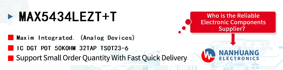 MAX5434LEZT+T Maxim IC DGT POT 50KOHM 32TAP TSOT23-6