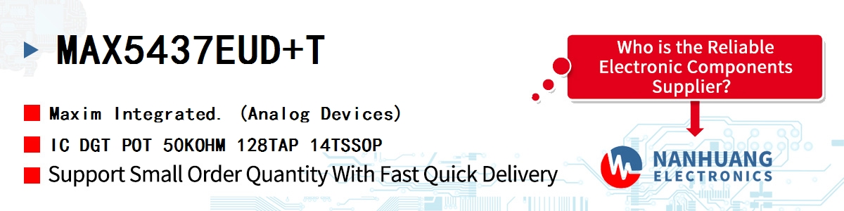 MAX5437EUD+T Maxim IC DGT POT 50KOHM 128TAP 14TSSOP