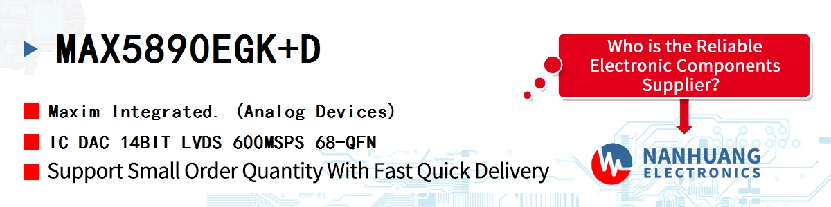 MAX5890EGK+D Maxim IC DAC 14BIT LVDS 600MSPS 68-QFN