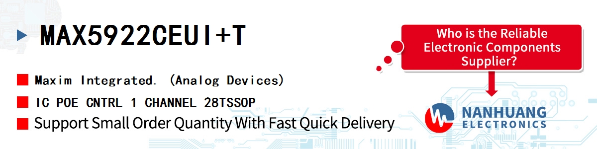 MAX5922CEUI+T Maxim IC POE CNTRL 1 CHANNEL 28TSSOP