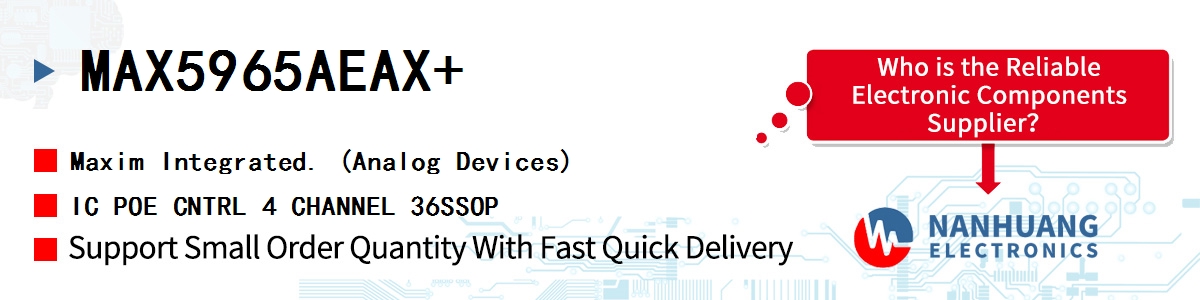 MAX5965AEAX+ Maxim IC POE CNTRL 4 CHANNEL 36SSOP