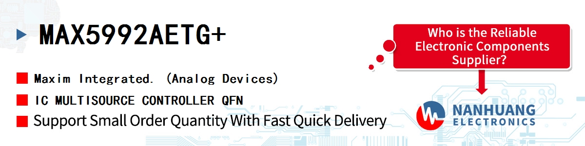 MAX5992AETG+ Maxim IC MULTISOURCE CONTROLLER QFN