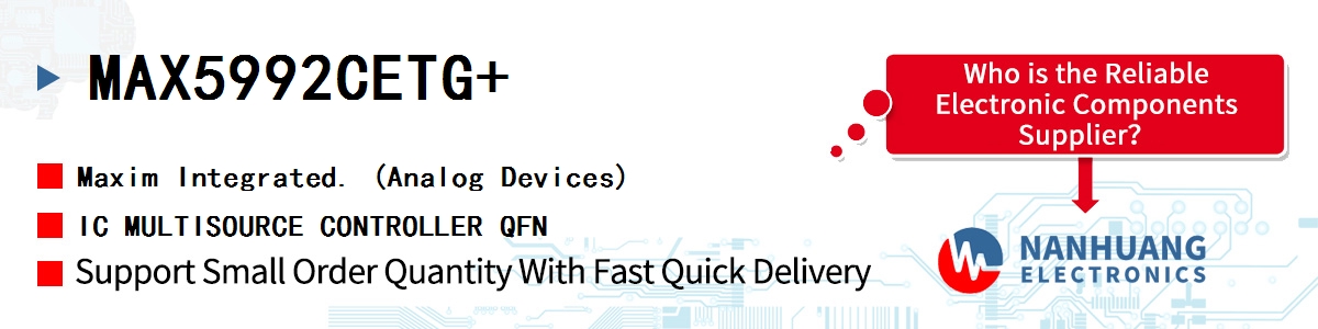 MAX5992CETG+ Maxim IC MULTISOURCE CONTROLLER QFN