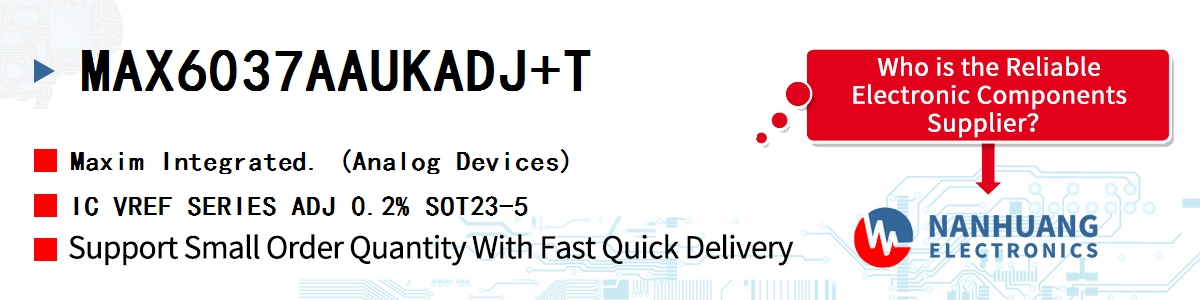 MAX6037AAUKADJ+T Maxim IC VREF SERIES ADJ 0.2% SOT23-5