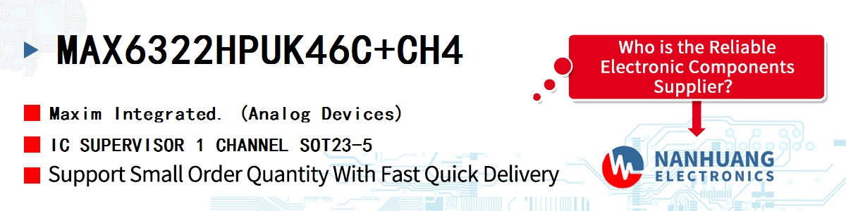 MAX6322HPUK46C+CH4 Maxim IC SUPERVISOR 1 CHANNEL SOT23-5