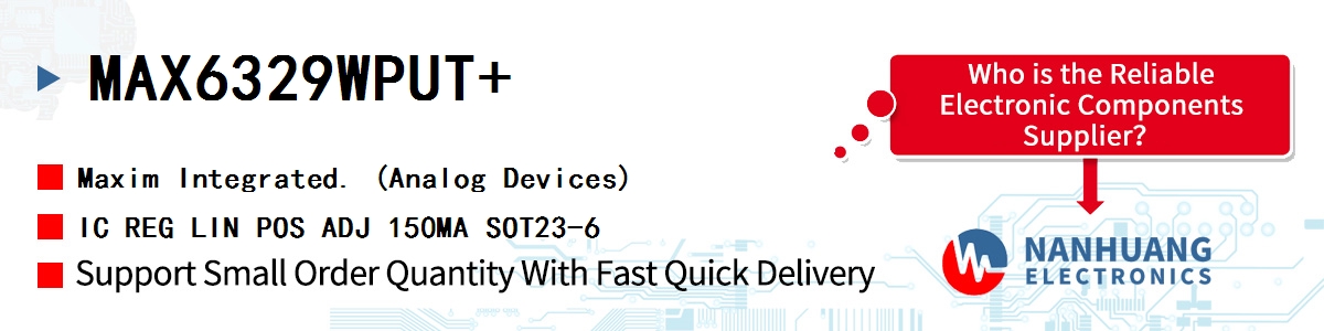 MAX6329WPUT+ Maxim IC REG LIN POS ADJ 150MA SOT23-6