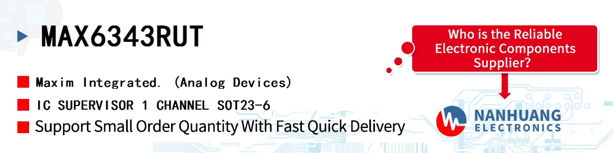 MAX6343RUT Maxim IC SUPERVISOR 1 CHANNEL SOT23-6