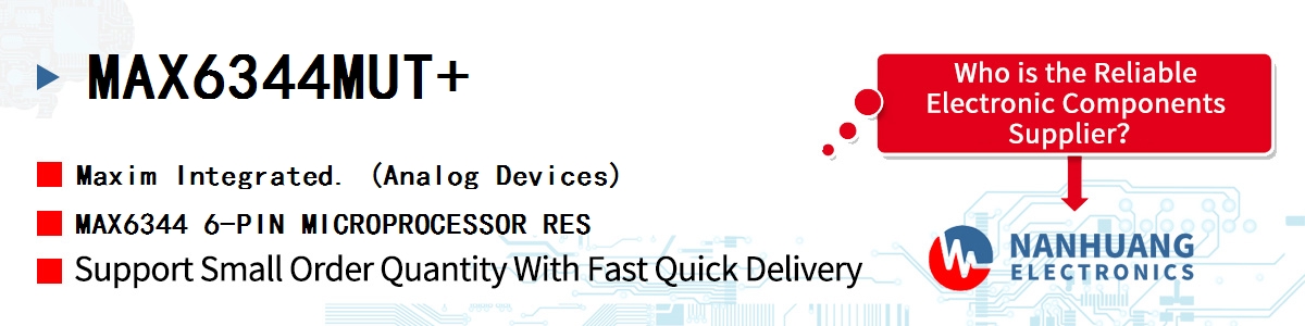 MAX6344MUT+ Maxim MAX6344 6-PIN MICROPROCESSOR RES