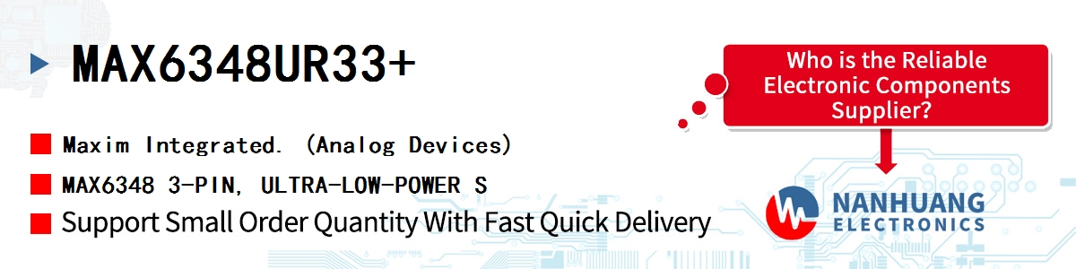 MAX6348UR33+ Maxim MAX6348 3-PIN, ULTRA-LOW-POWER S