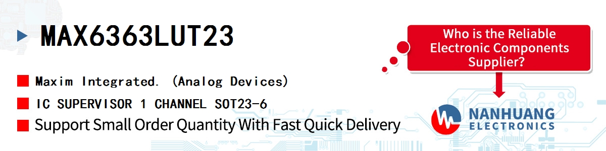 MAX6363LUT23 Maxim IC SUPERVISOR 1 CHANNEL SOT23-6