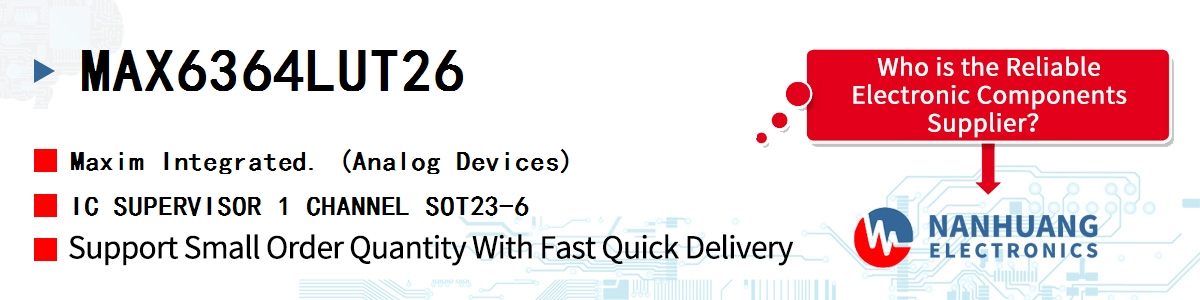 MAX6364LUT26 Maxim IC SUPERVISOR 1 CHANNEL SOT23-6