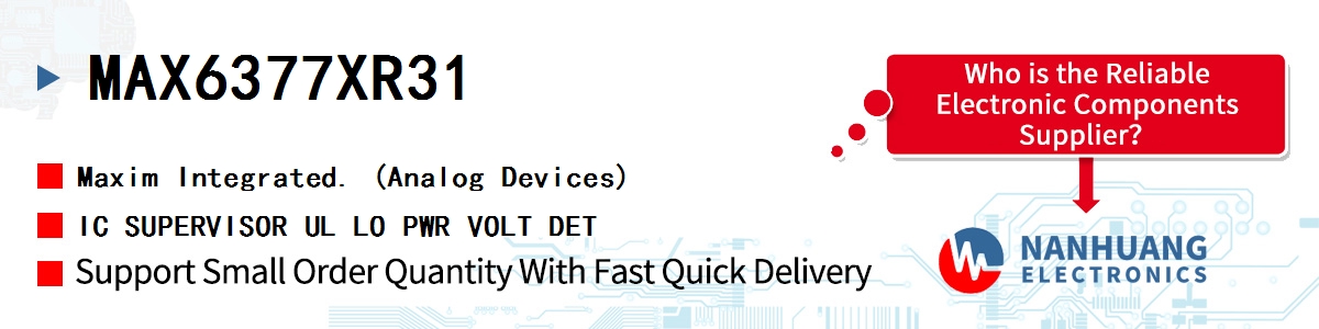 MAX6377XR31+ Maxim IC SUPERVISOR 3PIN ULTRA LOW PWR