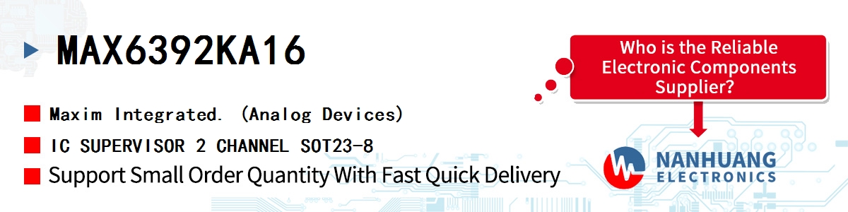 MAX6392KA16+ Maxim IC SUPERVISOR 2 CHANNEL SOT23-8