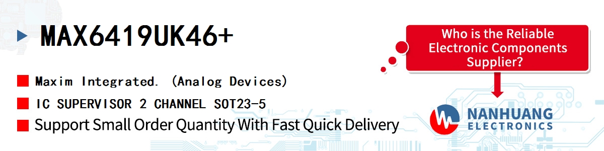 MAX6419UK46+ Maxim IC SUPERVISOR 2 CHANNEL SOT23-5