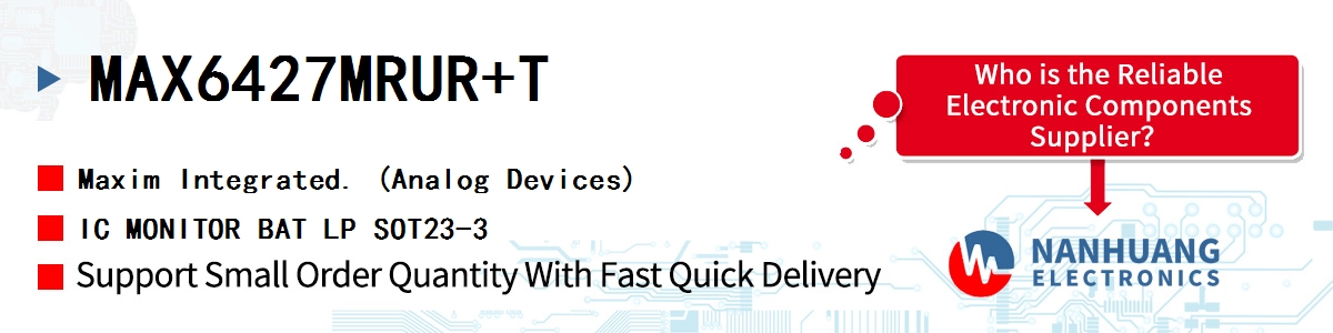 MAX6427MRUR+T Maxim IC MONITOR BAT LP SOT23-3