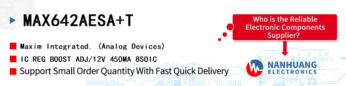 MAX642AESA+T Maxim IC REG BOOST ADJ/12V 450MA 8SOIC