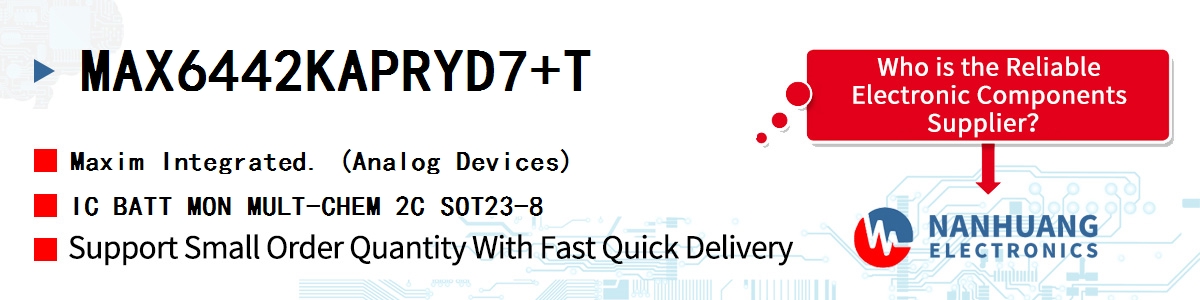 MAX6442KAPRYD7+T Maxim IC BATT MON MULT-CHEM 2C SOT23-8