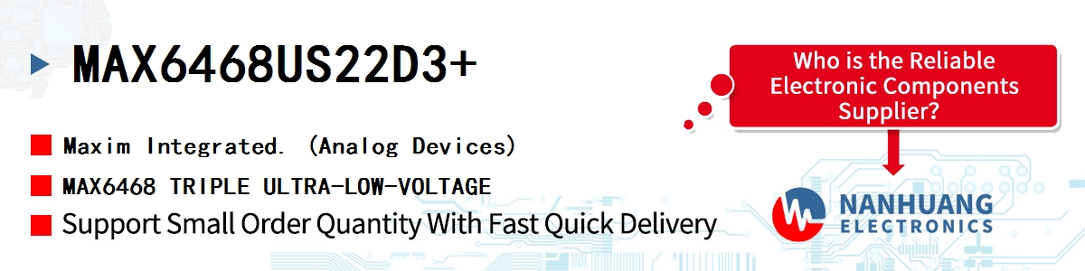 MAX6468US22D3+ Maxim MAX6468 TRIPLE ULTRA-LOW-VOLTAGE