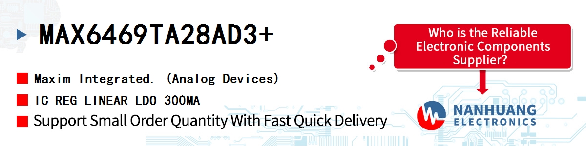 MAX6469TA28AD3+ Maxim IC REG LINEAR LDO 300MA