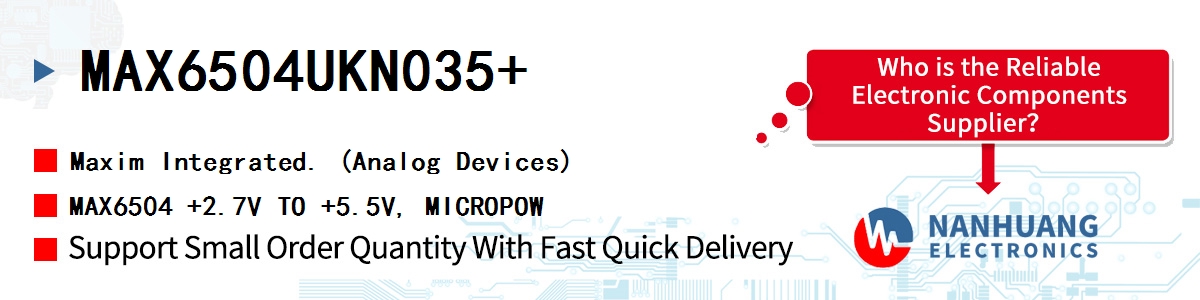 MAX6504UKN035+ Maxim MAX6504 +2.7V TO +5.5V, MICROPOW