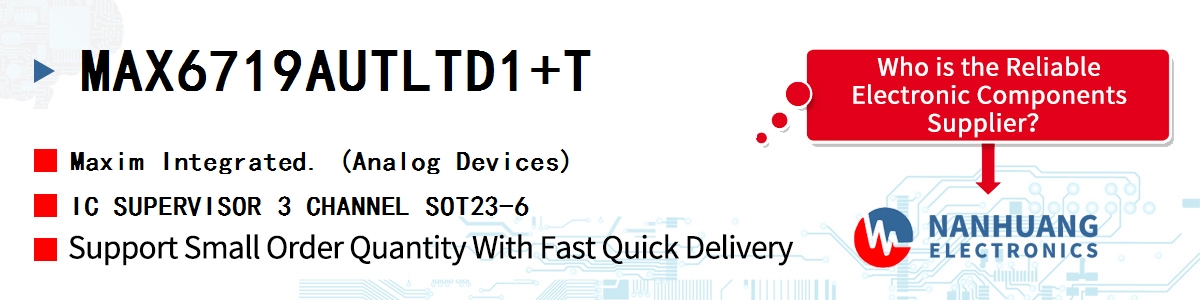 MAX6719AUTLTD1+T Maxim IC SUPERVISOR 3 CHANNEL SOT23-6