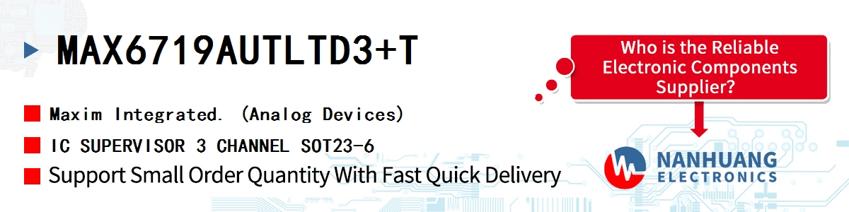 MAX6719AUTLTD3+T Maxim IC SUPERVISOR 3 CHANNEL SOT23-6
