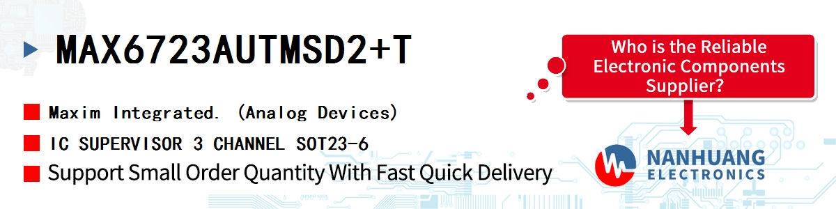 MAX6723AUTMSD2+T Maxim IC SUPERVISOR 3 CHANNEL SOT23-6