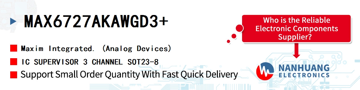 MAX6727AKAWGD3+ Maxim IC SUPERVISOR 3 CHANNEL SOT23-8