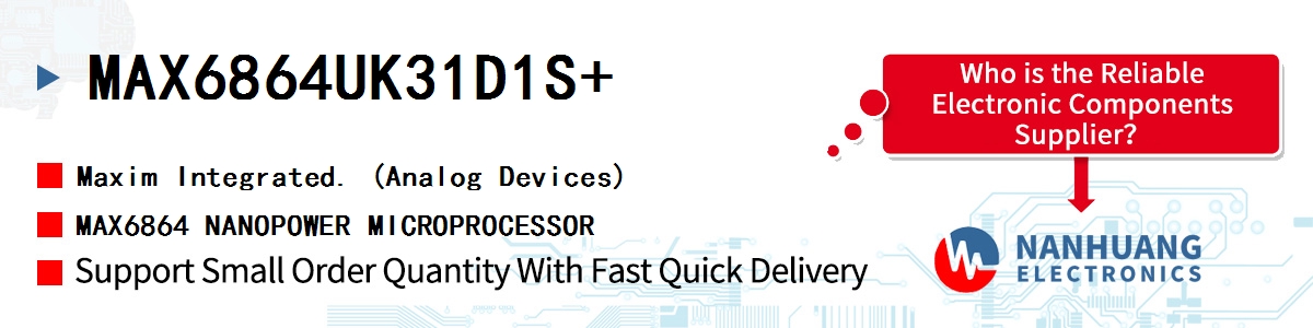 MAX6864UK31D1S+ Maxim MAX6864 NANOPOWER MICROPROCESSOR