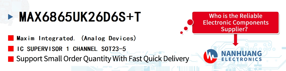 MAX6865UK26D6S+T Maxim IC SUPERVISOR 1 CHANNEL SOT23-5