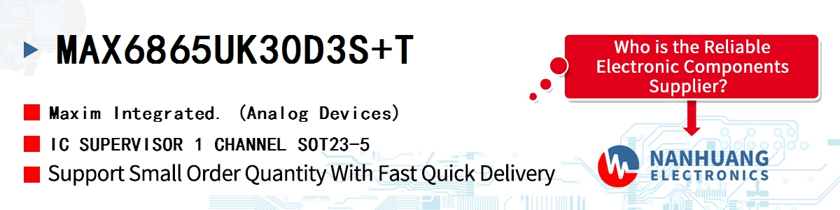 MAX6865UK30D3S+T Maxim IC SUPERVISOR 1 CHANNEL SOT23-5