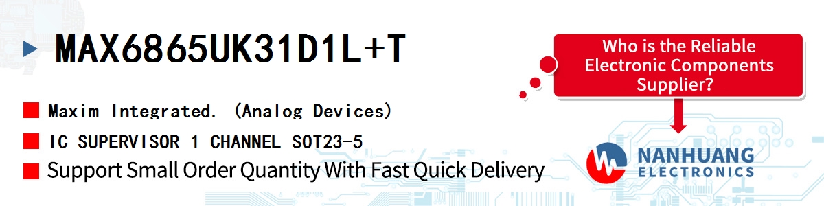 MAX6865UK31D1L+T Maxim IC SUPERVISOR 1 CHANNEL SOT23-5
