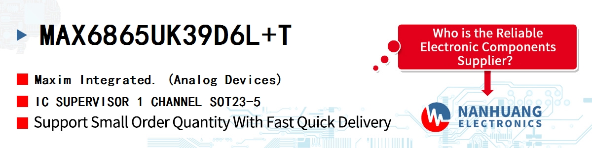 MAX6865UK39D6L+T Maxim IC SUPERVISOR 1 CHANNEL SOT23-5