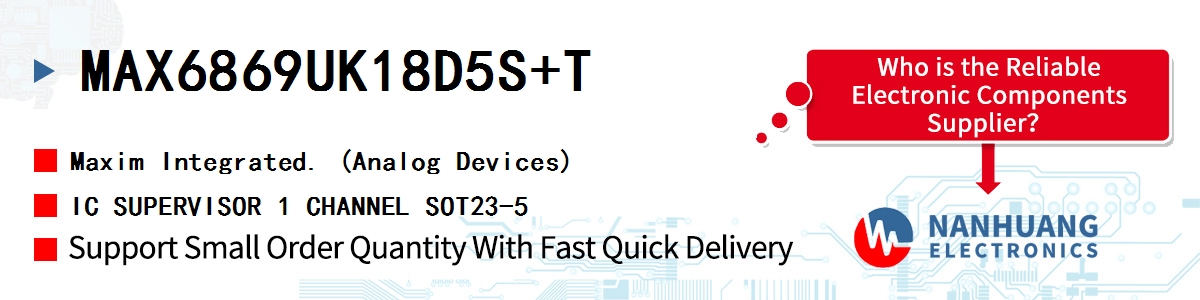 MAX6869UK18D5S+T Maxim IC SUPERVISOR 1 CHANNEL SOT23-5