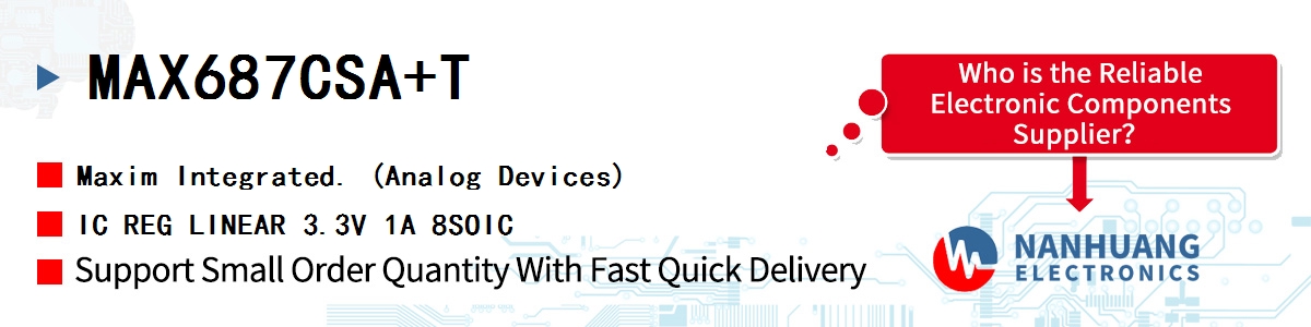 MAX687CSA+T Maxim IC REG LINEAR 3.3V 1A 8SOIC