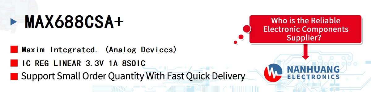 MAX688CSA+ Maxim IC REG LINEAR 3.3V 1A 8SOIC