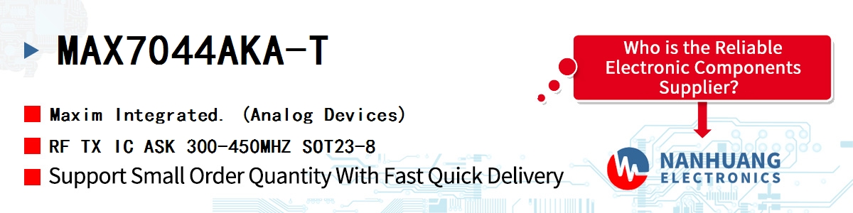 MAX7044AKA-T Maxim RF TX IC ASK 300-450MHZ SOT23-8