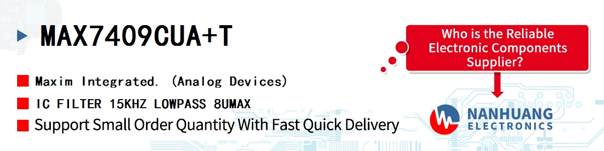 MAX7409CUA+T Maxim IC FILTER 15KHZ LOWPASS 8UMAX