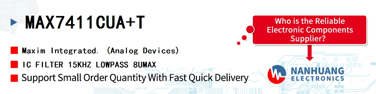 MAX7411CUA+T Maxim IC FILTER 15KHZ LOWPASS 8UMAX