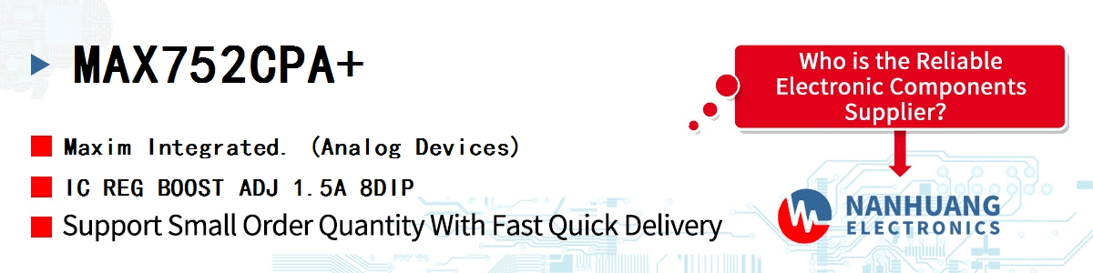 MAX752CPA Maxim IC REG BOOST ADJ 1.5A 8DIP