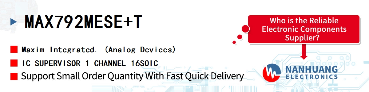 MAX792MESE+T Maxim IC SUPERVISOR 1 CHANNEL 16SOIC