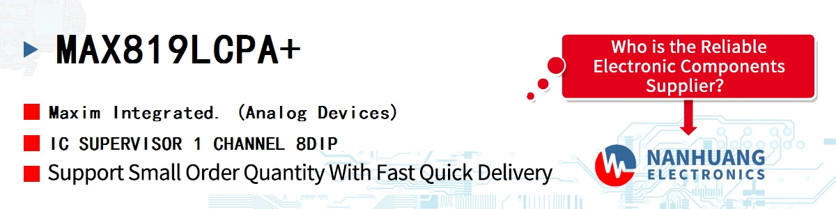 MAX819LCPA+ Maxim IC SUPERVISOR 1 CHANNEL 8DIP